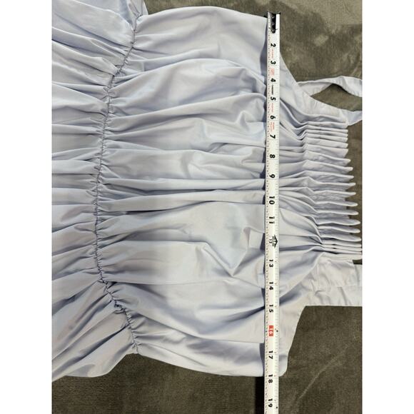 Jason Wu Blue Midi Dress Size 14 Sleeveless Gathered Waist A-Line - Picture 12 of 16